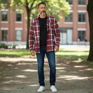 Colosseum Maryland Terrapins Plaid Flannel Button Down Shirt Mens S